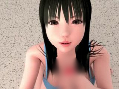 3D 黒髪水着美少女がジュッポジュッポ音を立ててフェラチオしてくれる3Dエロアニメ