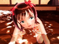 3Dエロアニメ アイマスの天海春香の温泉アヘ顔擬似セックス