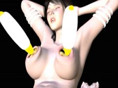 3Dエロアニメ いやっ! 電マで犯される…! 乳房とマンコをゴリゴリ刺激され...
