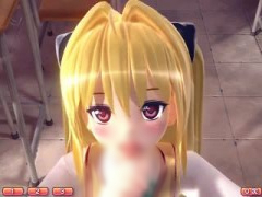 3Dエロアニメ ToLOVEる ヤミ、春菜、モモのフェラ 足コキプレイ動画