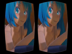 無修正VR動画 青髪ツインテのミ○ちゃんみたいな3DCGアニメ美少女の手コキ、フェラチオ、対面座位で2次元エッチ動画! エロアニメ