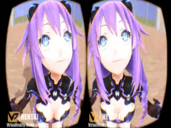 VR動画 紫髪の可愛い3DCG美少女との疑似セックス! 色んな体位で腰を振る可...