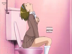 エロアニメ 偶然透明人間になる薬を手に入れたコンビニ店員が透明になってトイレに入った女子校生を覗いていたらオナニーを始めた