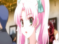 エロアニメ ピンクの髪のツンデレ爆乳美少女が嫌がりながらパイズリしてくれちゃう!