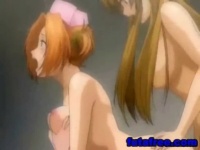 エロアニメ ベットの上で巨乳美人茶髪ナースが後ろからズコズコされて喘ぎまくり!