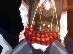 エロアニメ ドSな美少女クラスメイトにオマンコ見せつけられながら黒タイツ履いたまま足コキでオチンポ責められちゃうw
