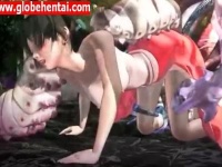 3Dエロアニメ 触手バケモノに襲われ種付けレイプされる着物姿の関西弁少女