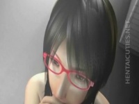 3Dエロアニメ 黒髪メガネの淫乱ドM痴女のフェラとパイズリで大量射精w