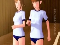 3Dエロアニメ ブルマ姿の姉妹にレズプレイさせて調教して姉妹丼3PセックスするドS男