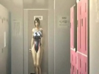 3Dエロアニメ 競泳水着姿の巨乳淫乱教師が更衣室で教え子チンポにフェラチオする痴女行為w