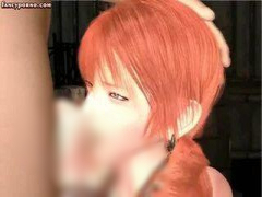 3Dエロアニメ 赤毛のスレンダーで美巨乳の美少女を監禁し、イマラチオの後...