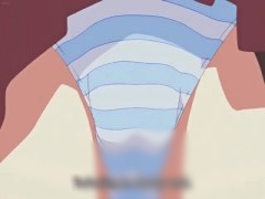 エロアニメ ハ゜ンティ越しにぷっくりマン土手が感じられる淫靡な股間 合...