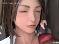 3Dエロアニメ 電車の中で美女二人がペニス加えておしゃぶりしまくっちゃう...