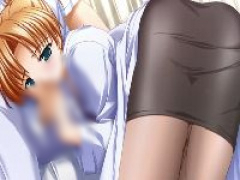 エロアニメ 見た目は清楚っぽい痴女系巨乳美女センセイにフェラされ手コキされる