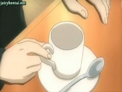エロアニメ ウェイトレスの下半身にバイブを仕込んでる…普通にコーヒー飲...