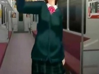 3Dエロアニメ 電車で寝ていた少女が触手男に襲われて触手精液中出しレイプ