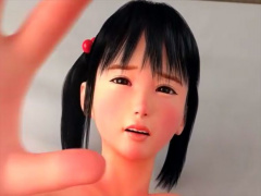 3Dエロアニメ バックからアナル挿入され中出しされる貧乳美少女!