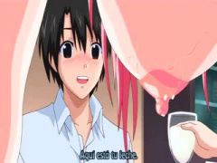 エロアニメ 自宅に来たデカパイ牛娘に欲情したオトコノコが母乳ミルク搾りまくりセックス!