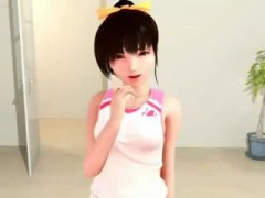 3Dエロアニメ 黒髪ポニーの巨乳美少女といっぱいエッチ! 大量ぶっかけ!