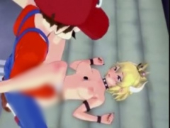 3Dエロアニメ マリオが綺麗なお姉さん相手にパコパコしちゃってるなんて…しかも捕まった二人の姫たちが見てる前で