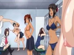 エロアニメ 日焼け水着女子ハーレム! プール内で膣内射精とか中出しセックスの爽快感