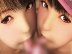 3Dエロアニメ 和室で美少女2人が激しくセックス