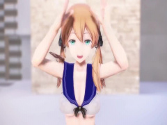 VIDEO 3Dエロアニメ MMD 超ミニセーラー服でチラパン、チラパイでかわいい...