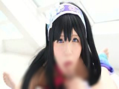 コスプレ 幻想的な美しさの黒髪色白娘がハメられて口内射精の後潮ふきオナ...